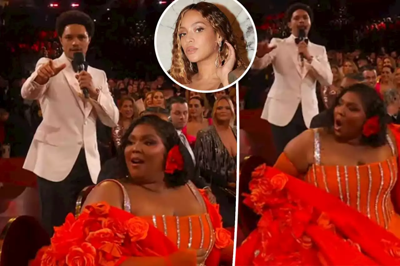 Lizzo desperately tries to spot Beyoncé in the 2023 Grammys crowd