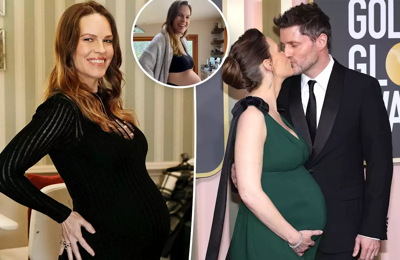 Pregnant Hilary Swank is ready to pop in third-trimester baby bump photo