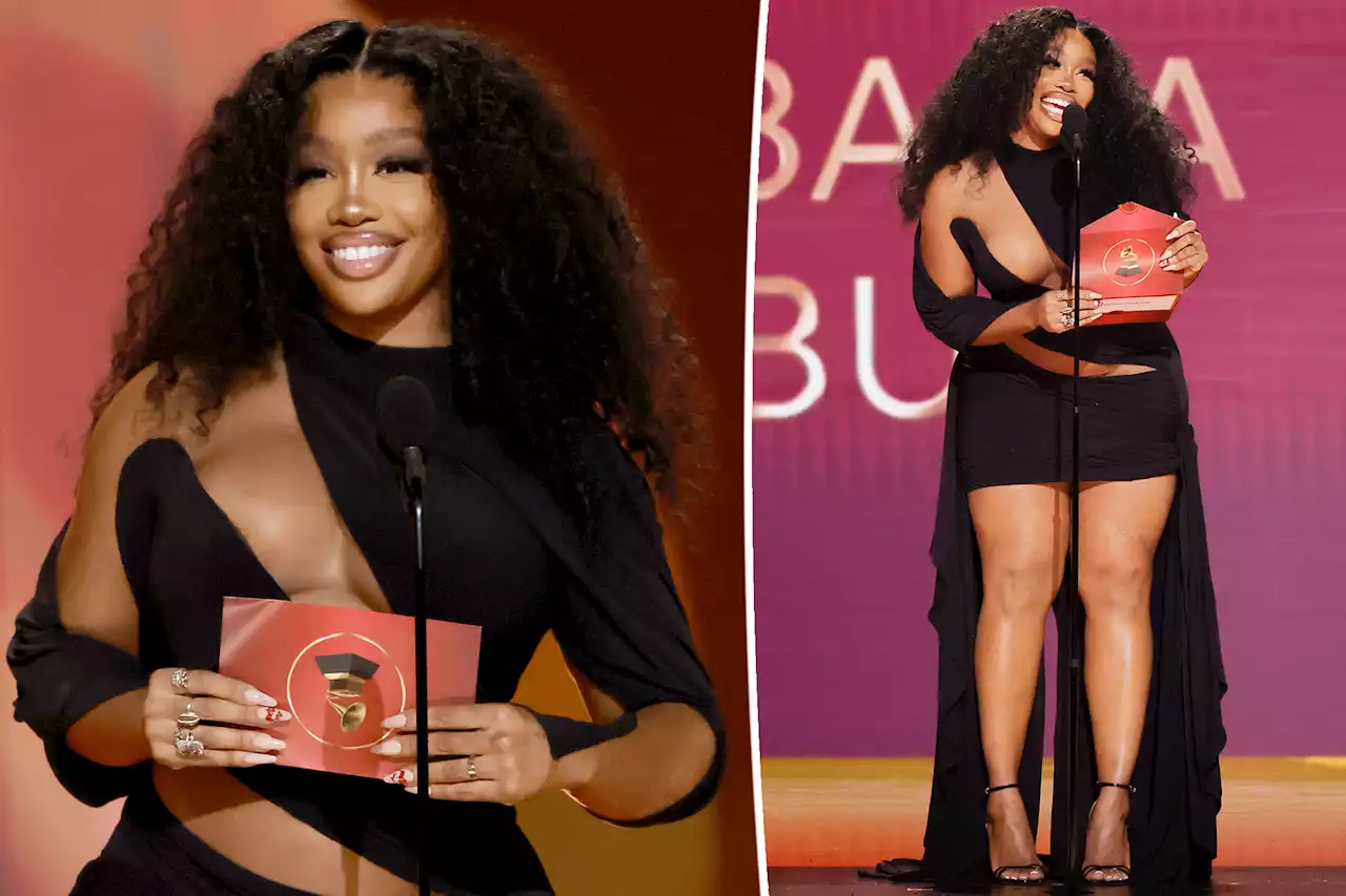 SZA sizzles in barely-there little black dress at the 2023 Grammys