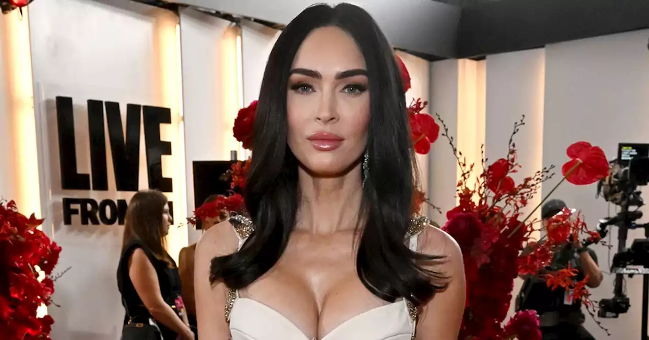 Megan Fox Serves Bride-to-Be in an Ivory Cutout Dress at the Grammys