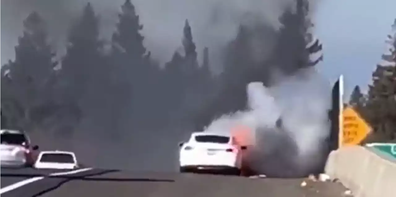 Video Shows Tesla Suddenly Catching Fire, Being Engulfed in Flame