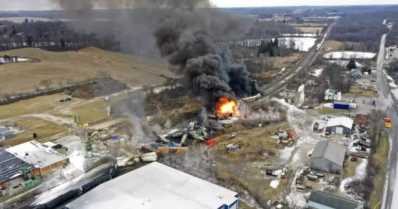 12PM: Officials hold news conference on derailed train that has potential for 'catastrophic tanker failure'