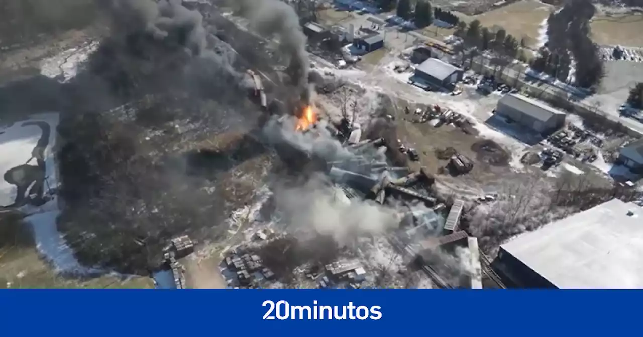 Un dron capta la espectacular explosión de un tren de más de 100 vagones