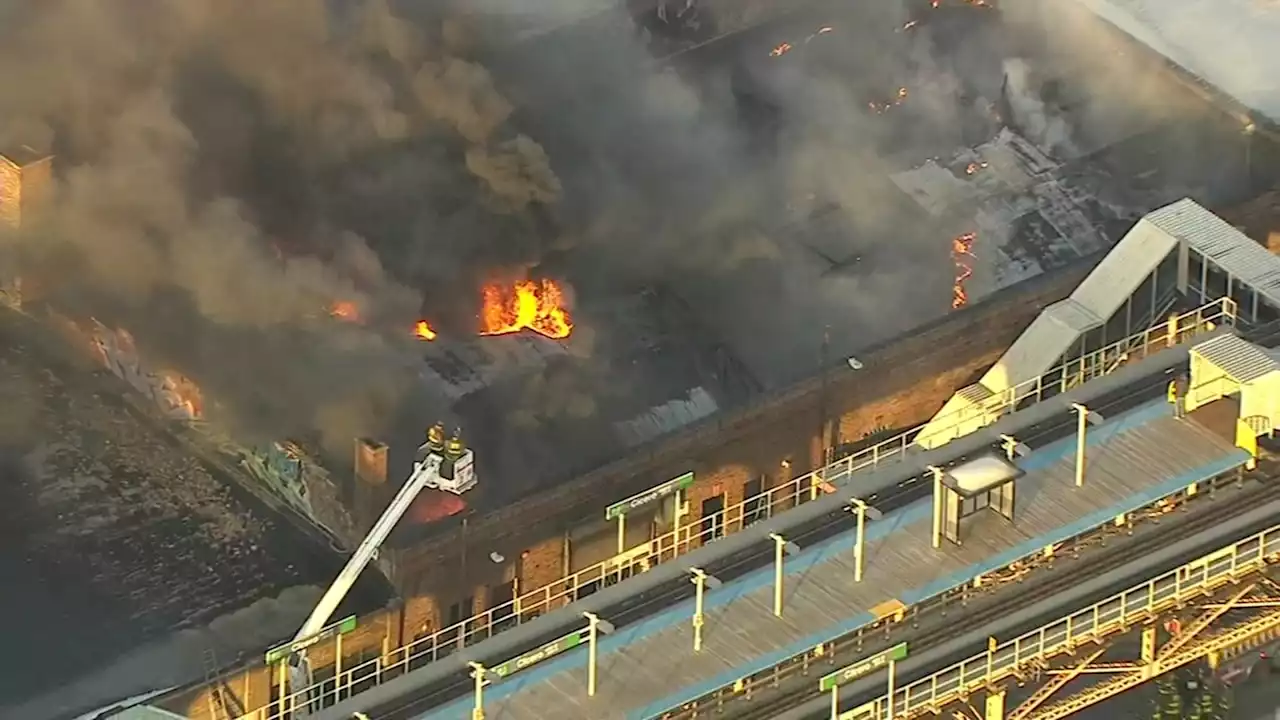 Fire rips through industrial building in Austin near Cicero CTA Green Line station: CFD