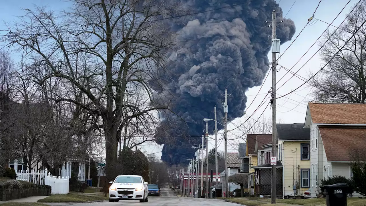 Residents not yet allowed to return to homes near site of fiery train derailment in Ohio