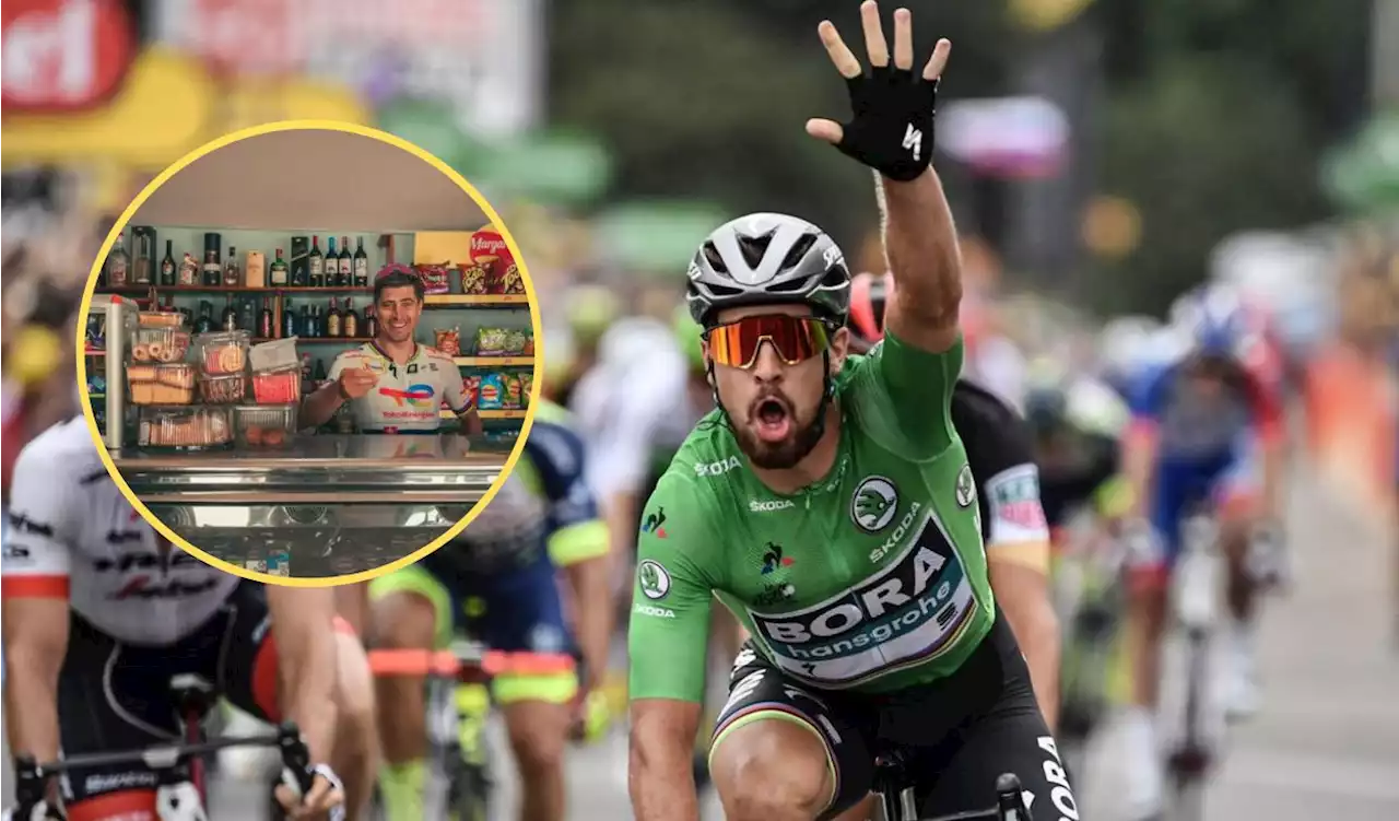 'Veci fíeme 200 de salchichón': Peter Sagan estuvo en Colombia y 'se vistió' de tendero