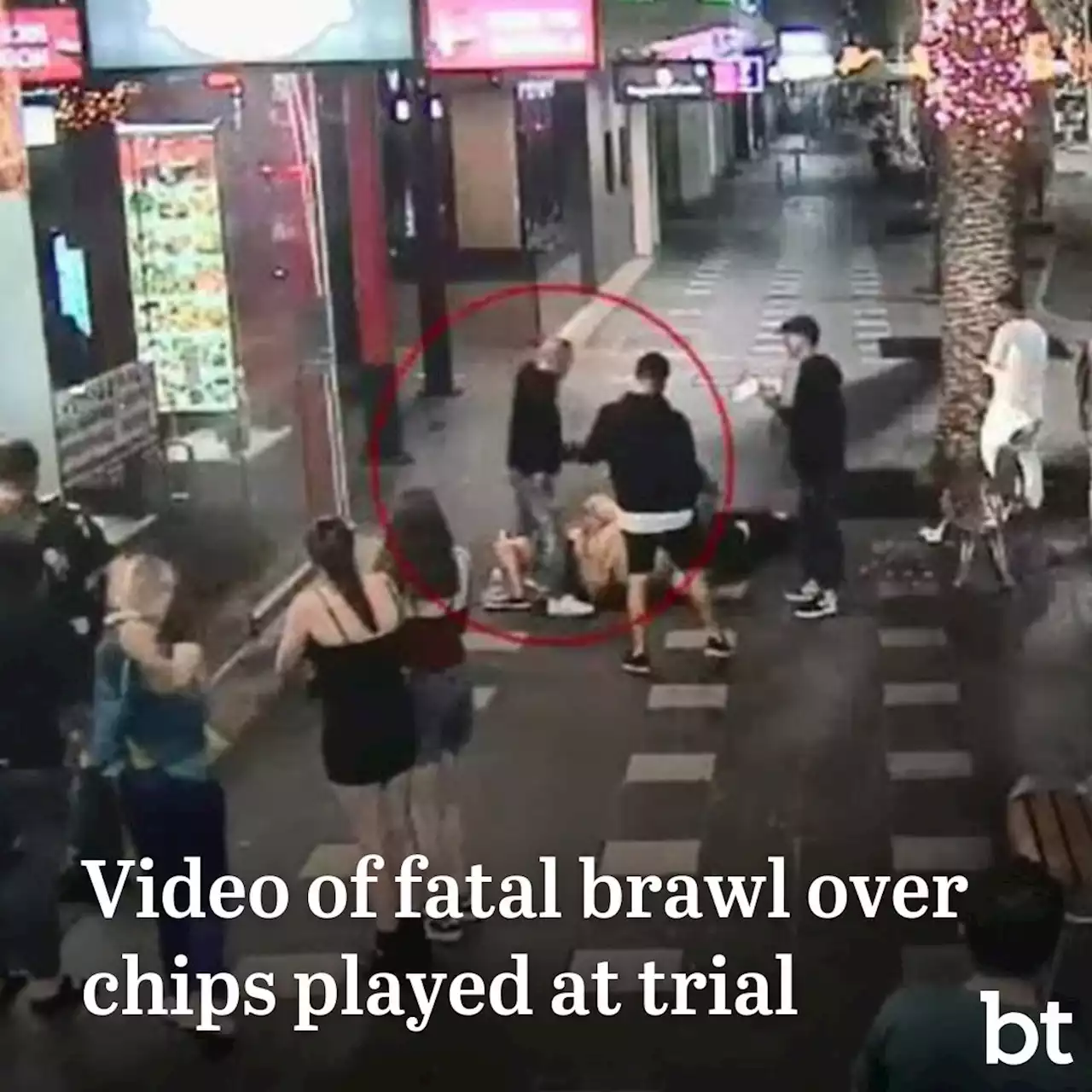 Video of brawl over chips played at manslaughter trial