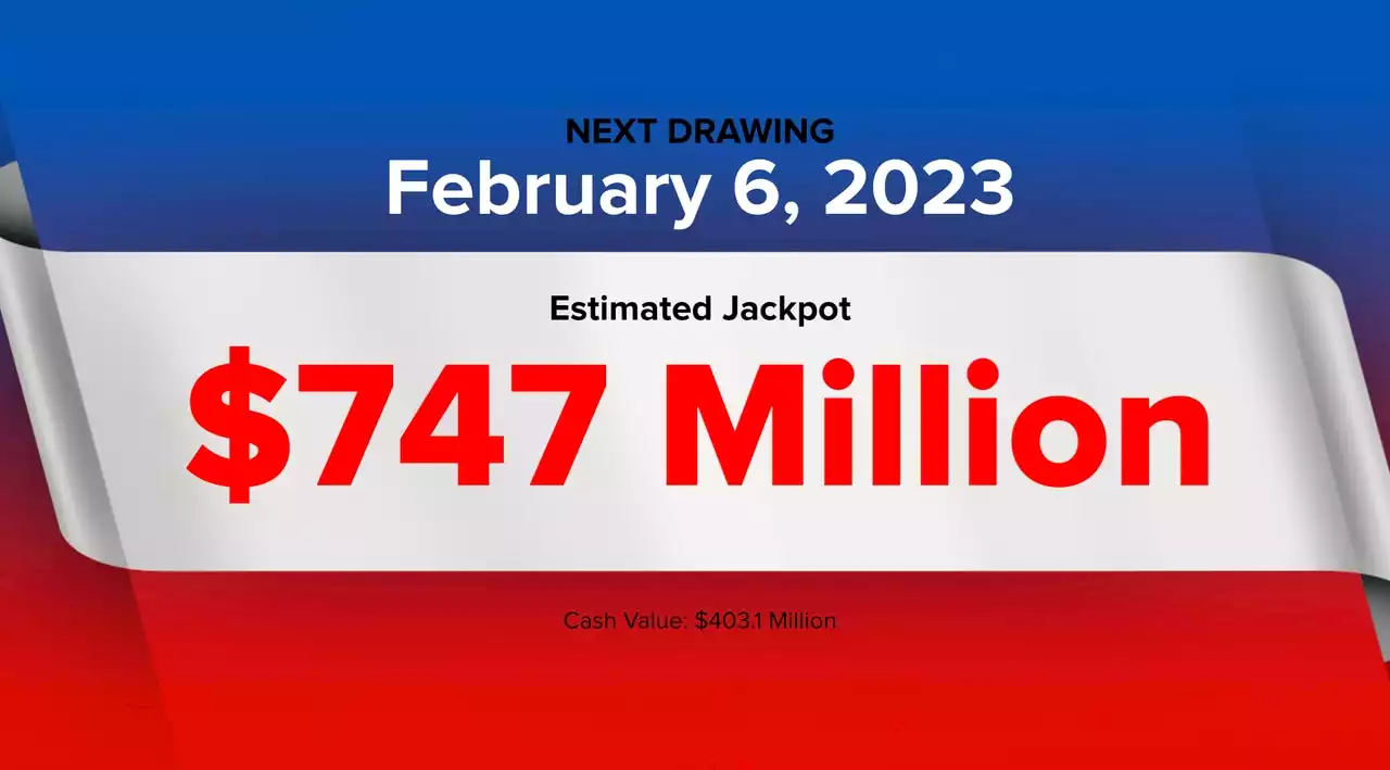 Powerball winning numbers for Monday, Feb. 6, 2023; jackpot $747 million