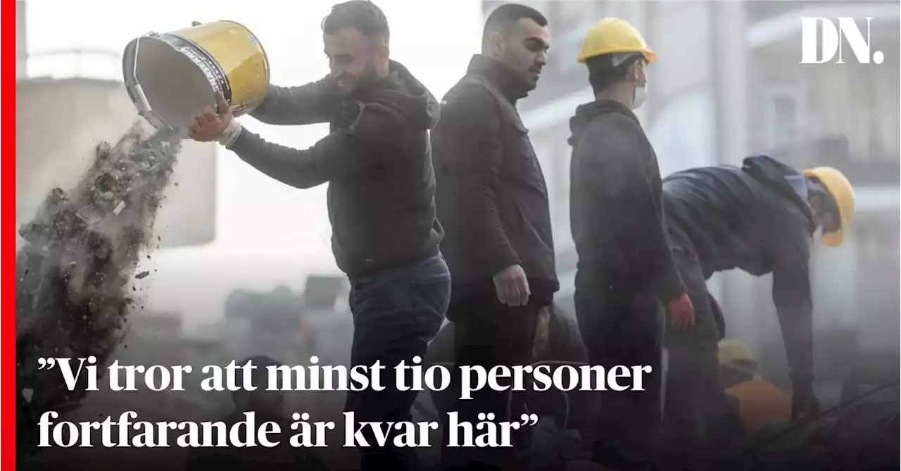 ”Vi tror att minst tio personer fortfarande är kvar här”