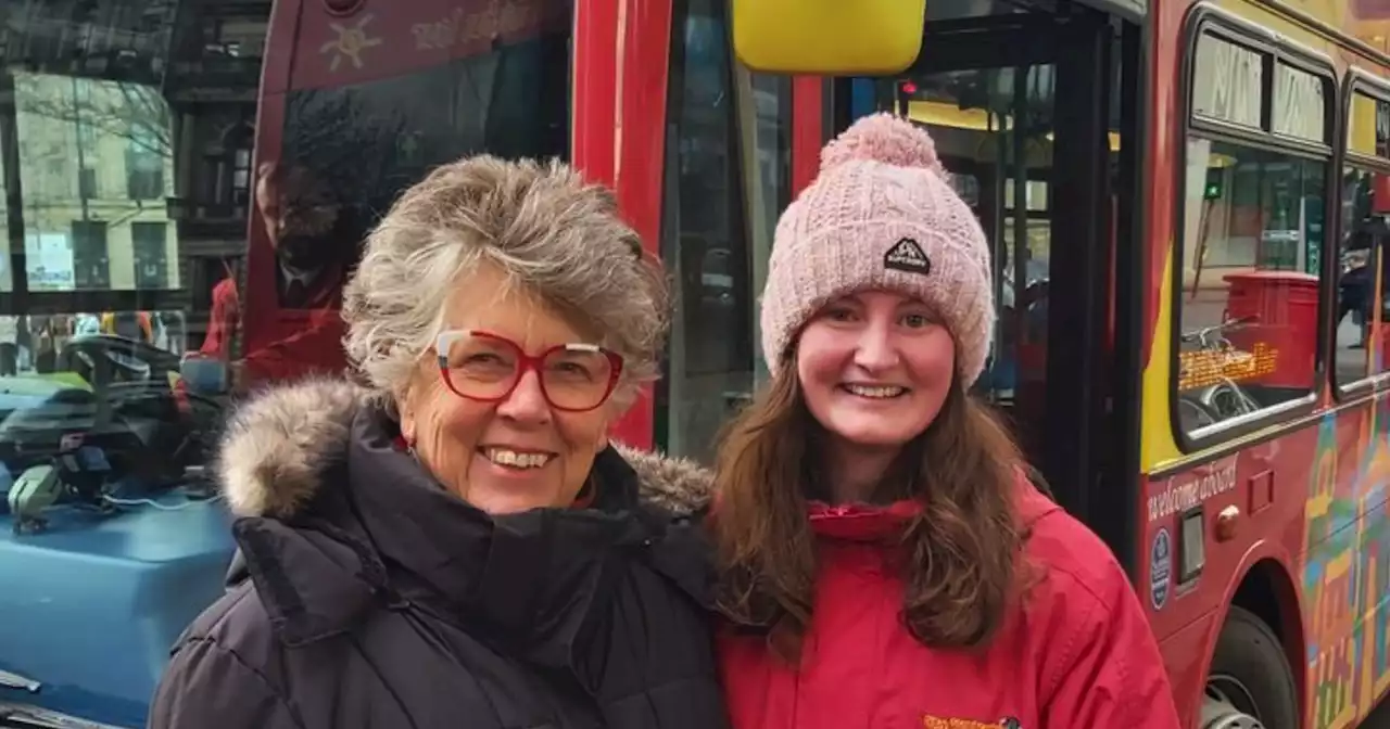 The Great British Bake Off's Prue Leith takes in Glasgow sights on open top bus