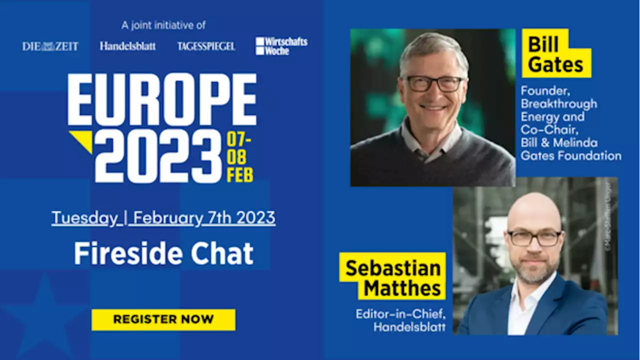 Handelsblatt Live: Im Livestream: Microsoft-Gründer Bill Gates live bei Europe 2023