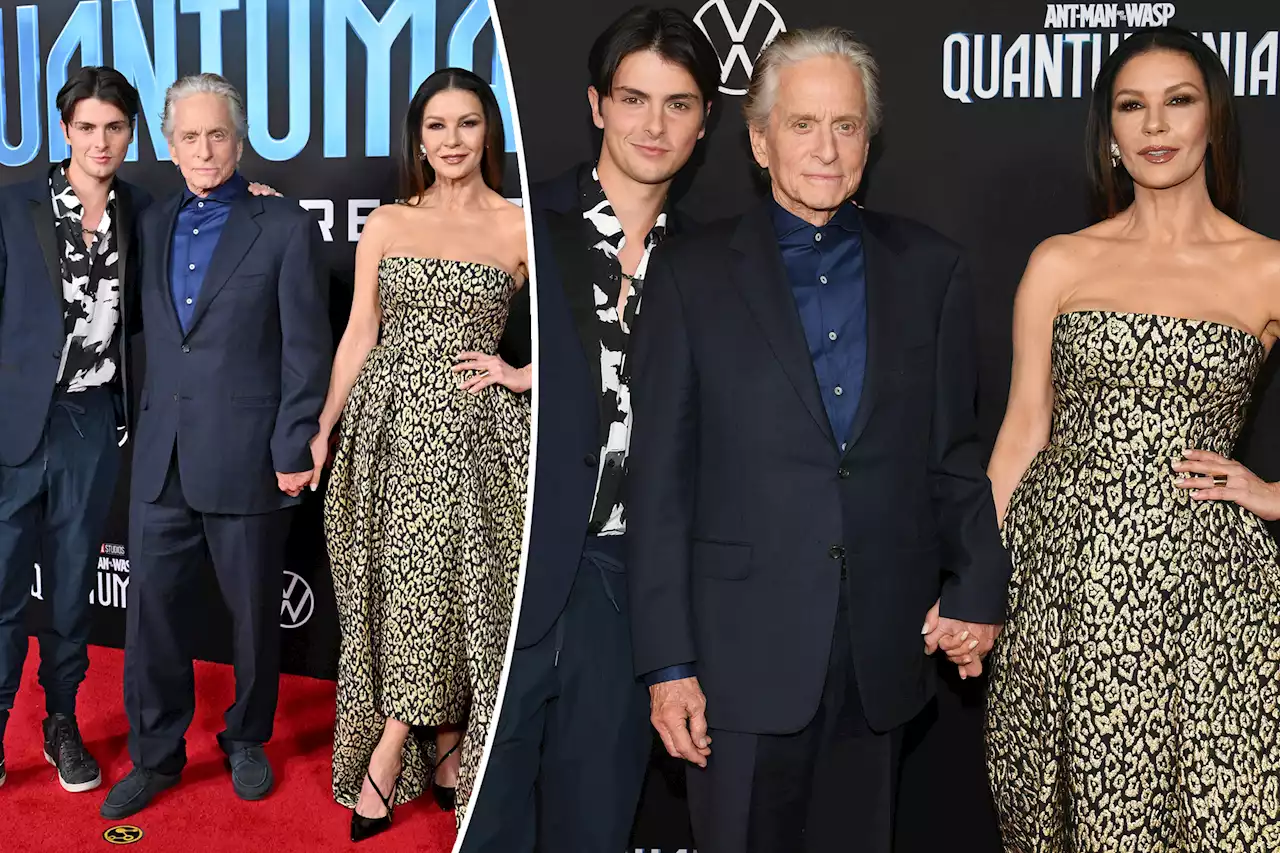 Michael Douglas and Catherine Zeta-Jones enjoy rare outing with son Dylan