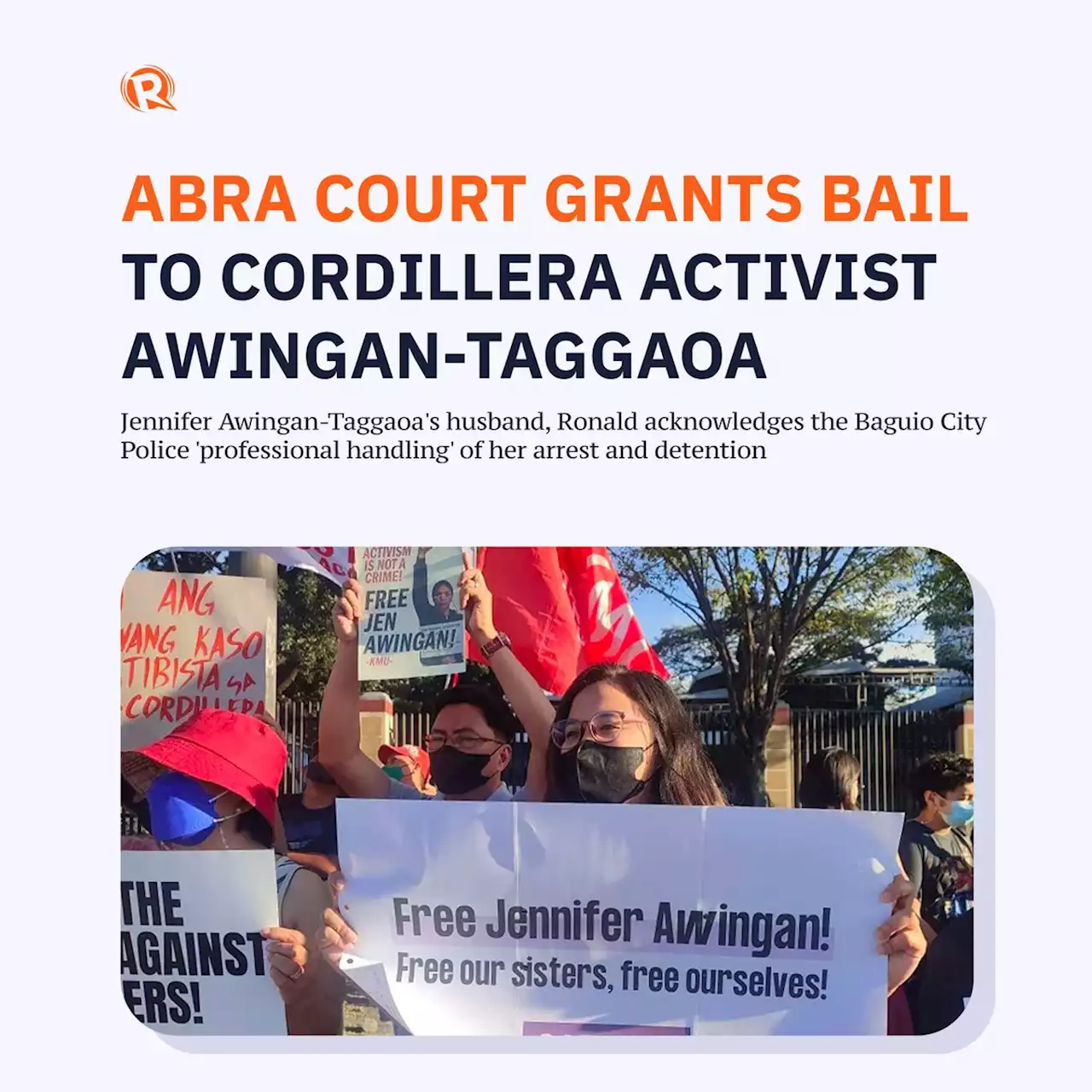 Abra court grants bail to Cordillera activist Awingan-Taggaoa