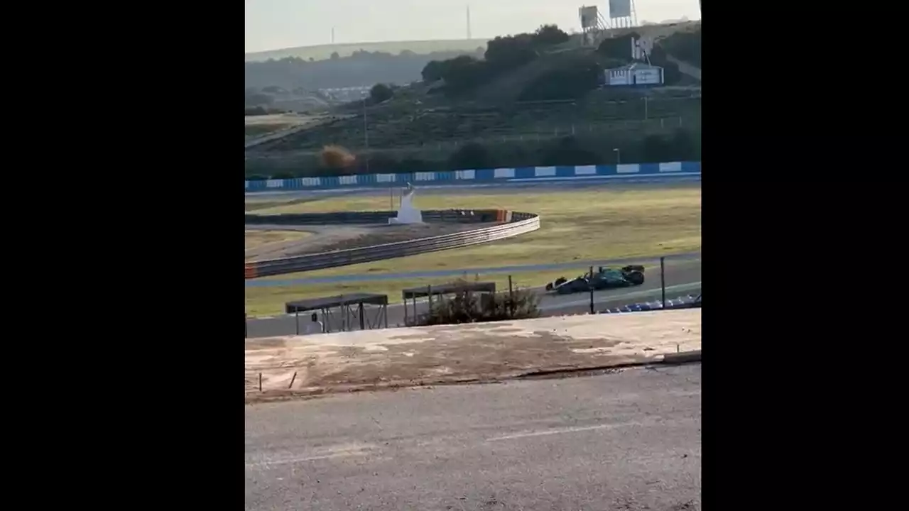 Fernando Alonso ya rueda en Jerez con Aston Martin