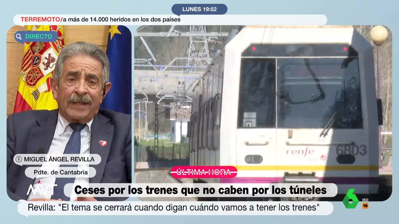 Revilla pide soluciones urgentes ante los trenes que no caben en los túneles: 'Es una chapuza impresentable'