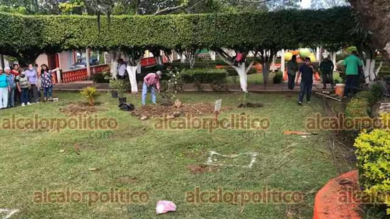 Rechazan en Chontla obra que afectaría áreas verdes en parque municipal