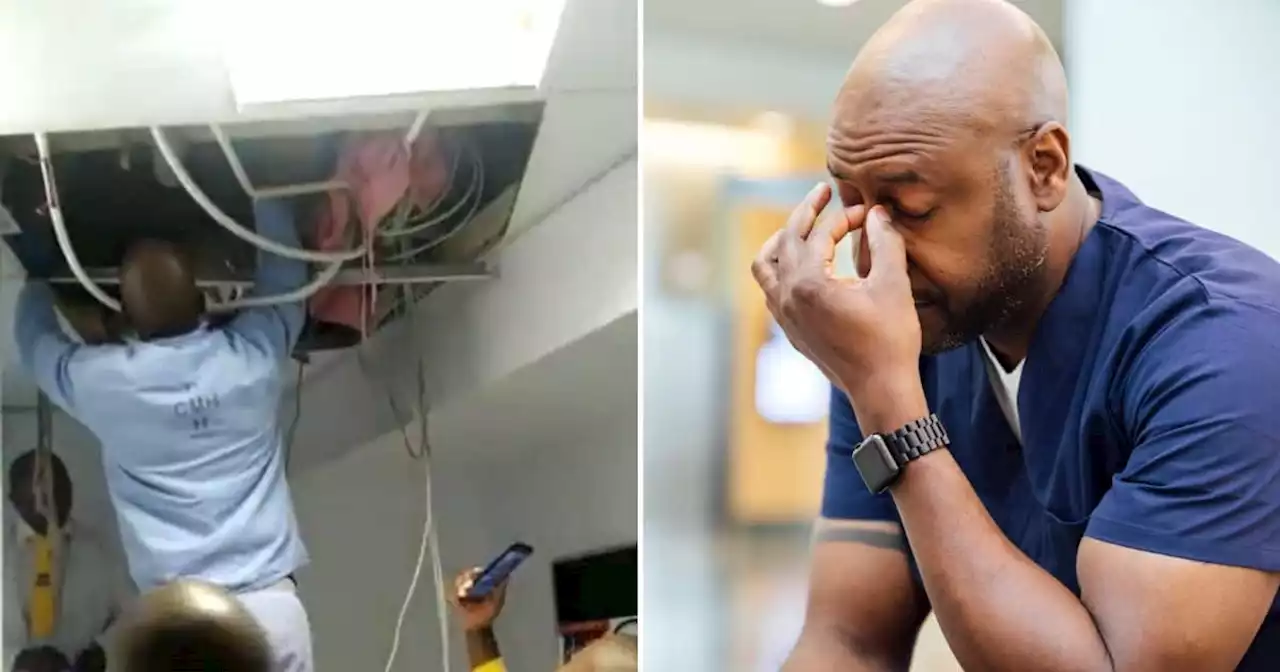 SA fed up as video of alleged cable thief trapped in hospital ceiling goes viral