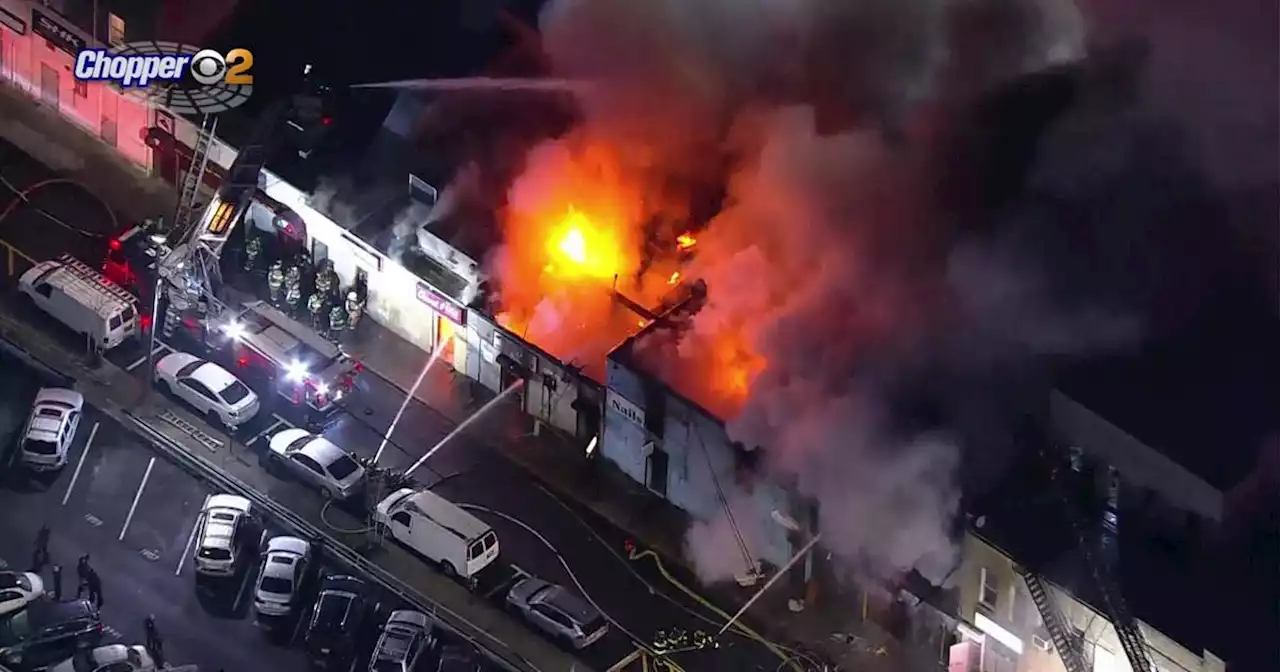 Fire burns through 5 businesses in West New York, New Jersey