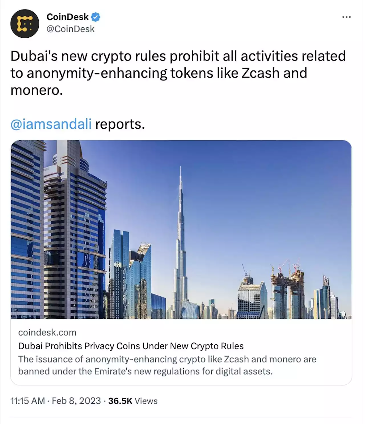 Dubai Prohibits Privacy Coins Like Monero Under New Crypto Rules