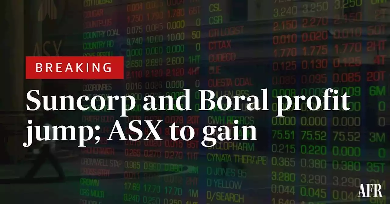 ASX LIVE: Australian shares rise, Amcor, Boral, Suncorp results pending