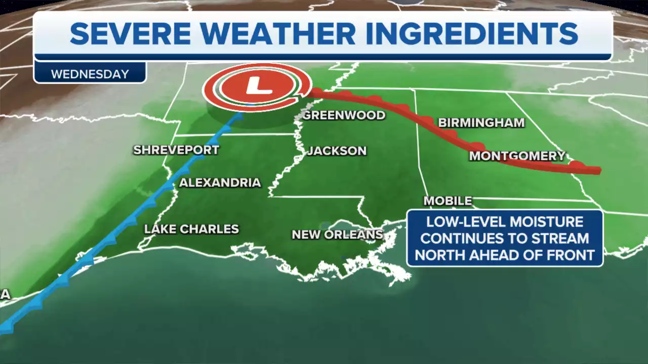 Severe weather forecast across the Gulf as snow falls over the Rockies