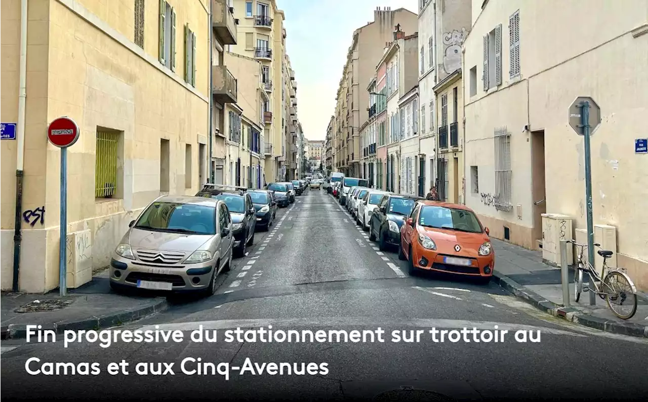 Fin progressive du stationnement sur trottoir au Camas et aux Cinq-Avenues