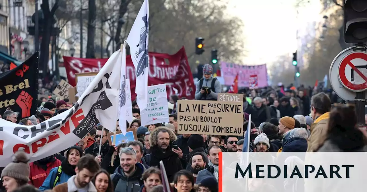 Retraites : dans des cortèges moins fournis, l’envie d’en découdre