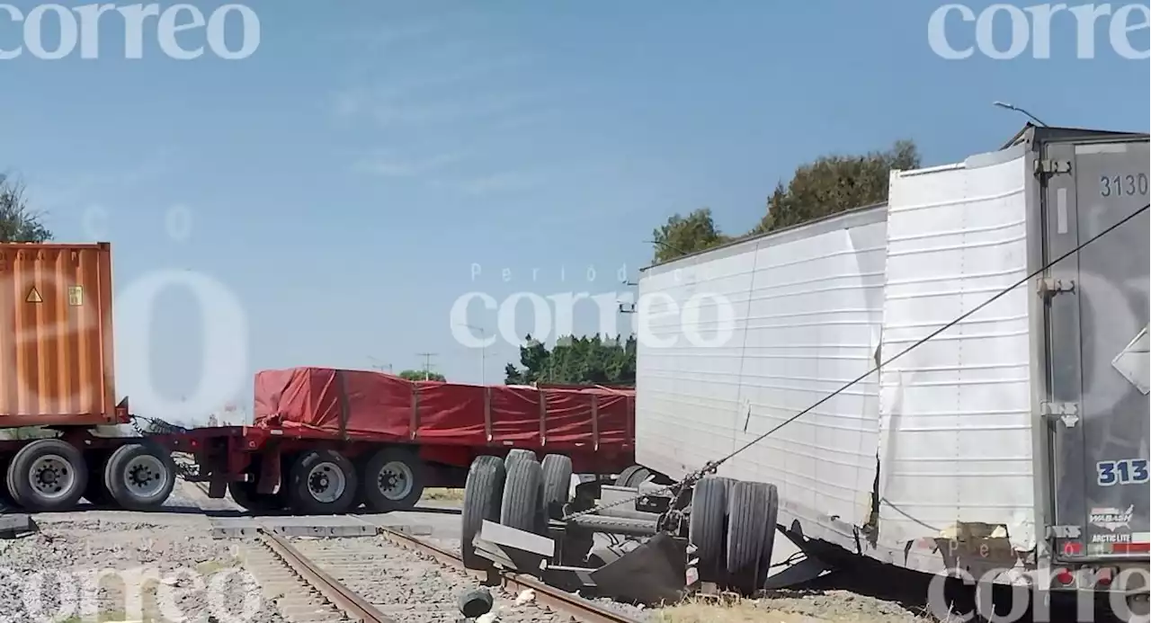 Accidente Ferroviario en Celaya deja fuertes daños materiales