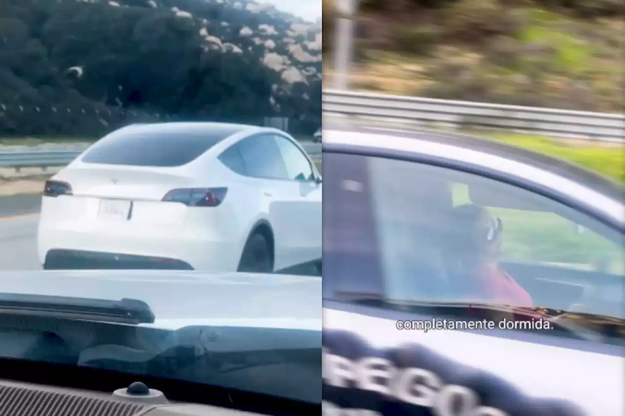 [Video] Mujer se quedó dormida manejando carro Tesla y ciudadano la persiguió para salvarla - Pulzo