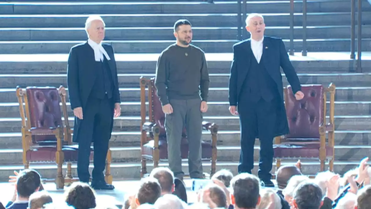 Zelenskyy receives standing ovation as he delivers historic address in parliament