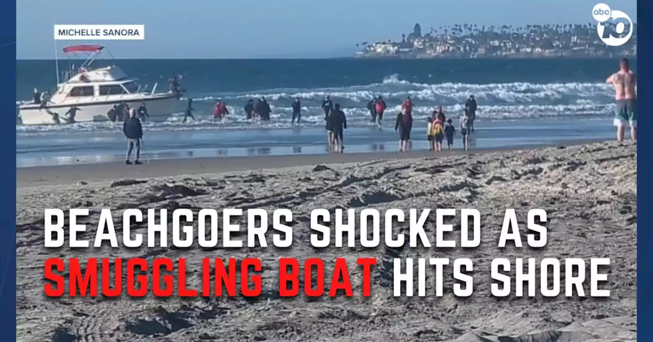 Over a dozen people seen jumping from smuggling boat at Mission Beach