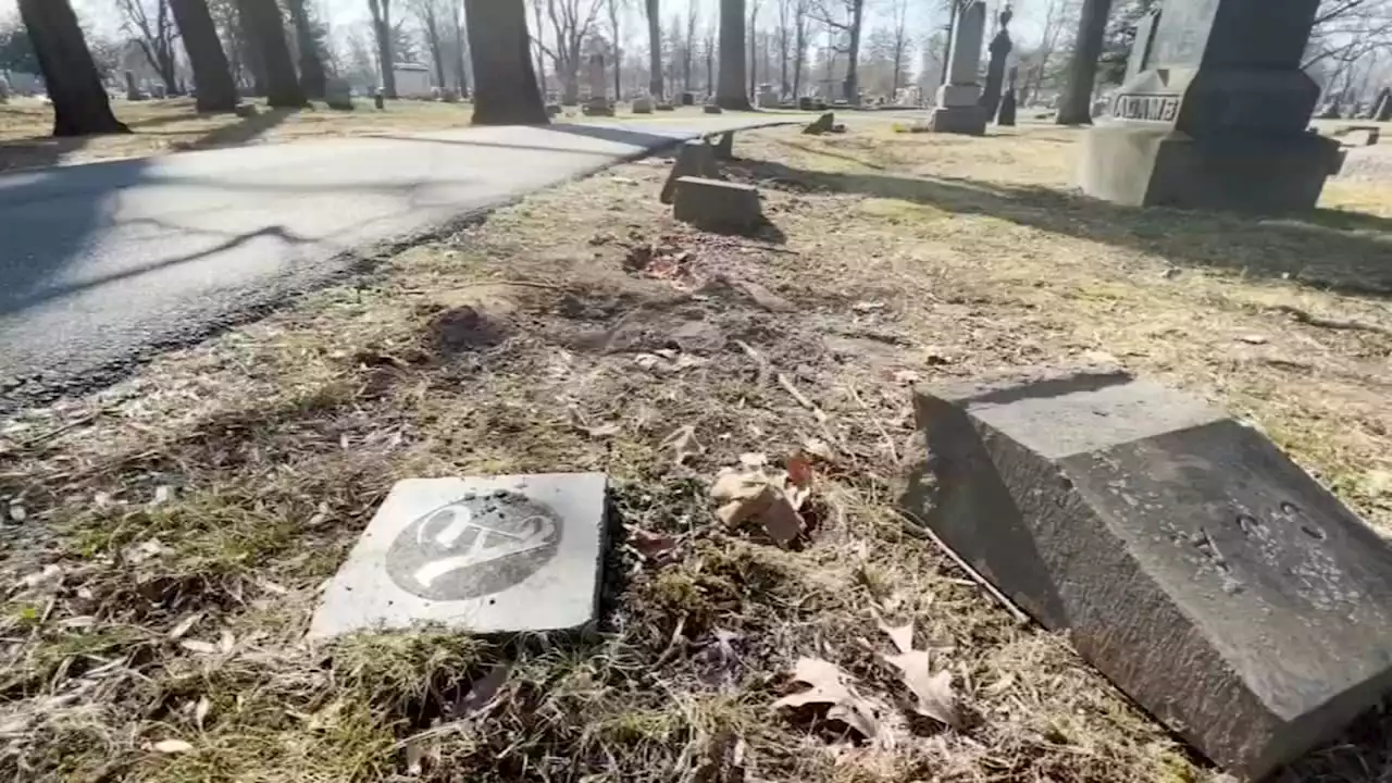 Gravestones damaged in historic Vineland, NJ cemetery