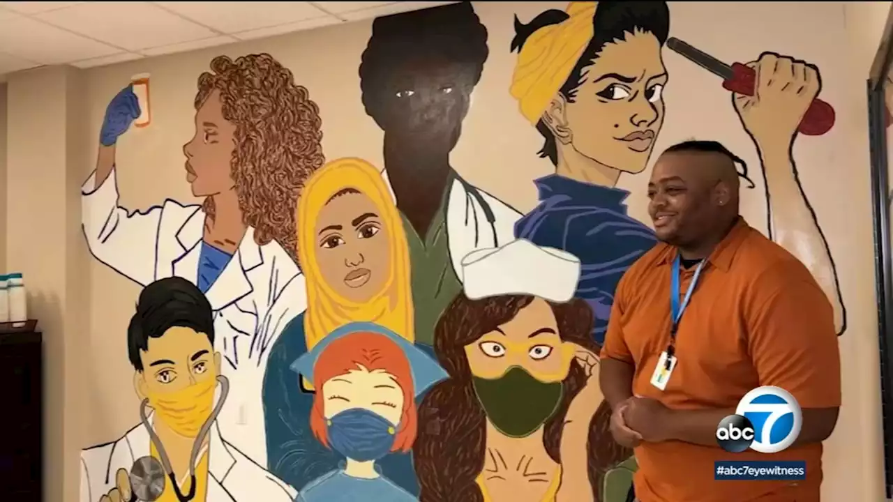 San Joaquin Valley College custodian with passion for art creates diversity mural honoring women