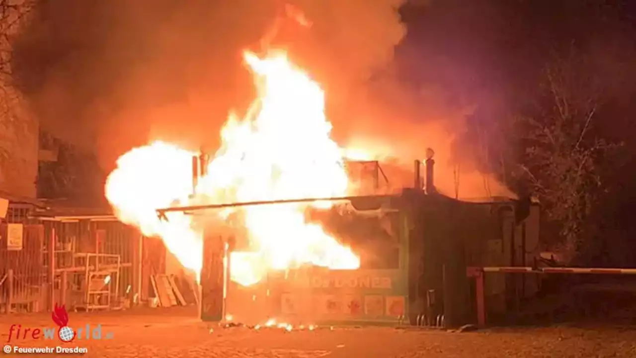 D: Döner-Stand in Dresden in Flammen aufgegangen