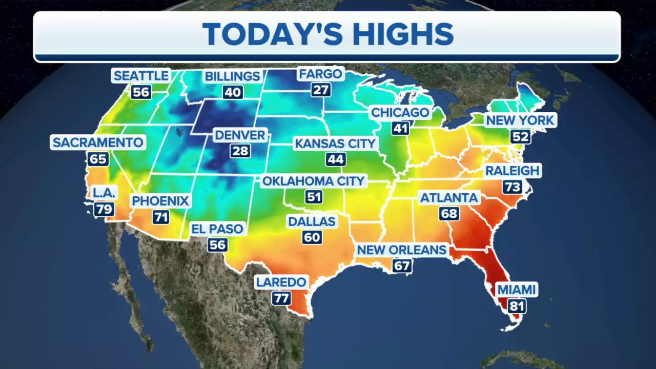 Hazardous weather forecast from Great Lakes to Gulf Coast