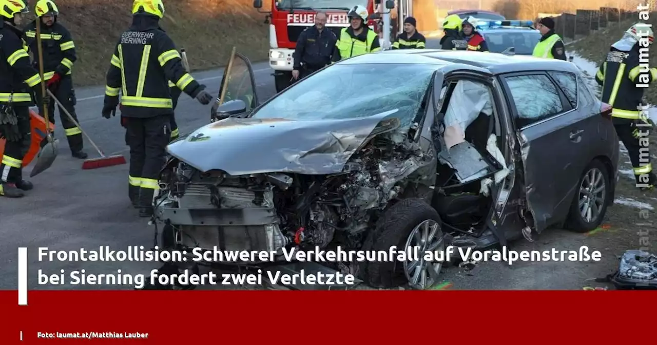 Frontalkollision: Schwerer Verkehrsunfall auf Voralpenstraße bei Sierning fordert zwei Verletzte | laumat|at