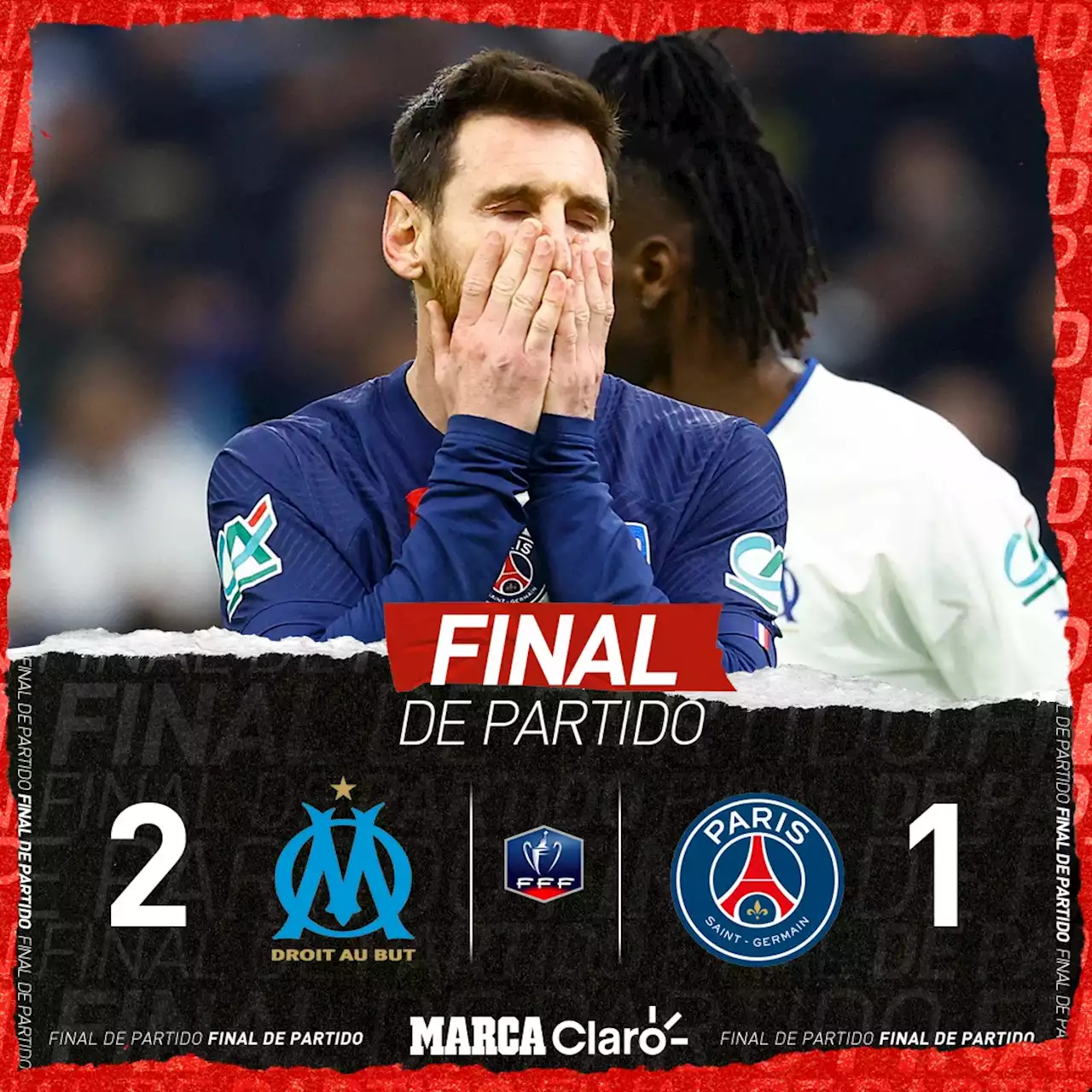 El PSG cae en octavos de la Copa de Francia ante el Marsella