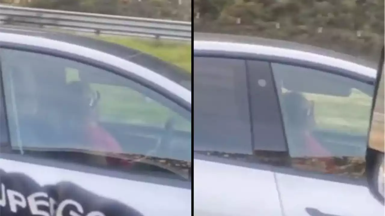 [VIDEO] Captan a una mujer dormida al frente del volante de un Tesla