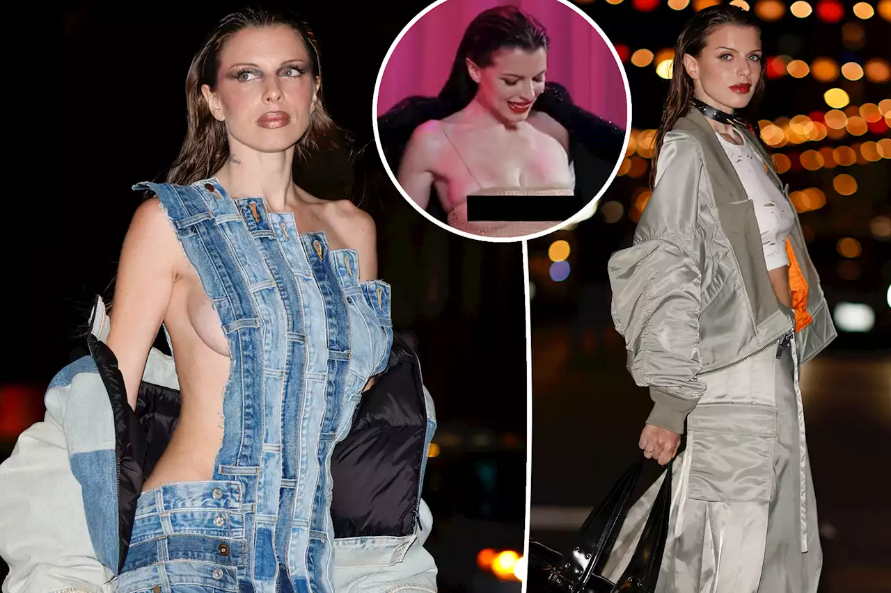 Julia Fox frees the nipple on Alexander Wang runway: ‘Ready to suck souls’