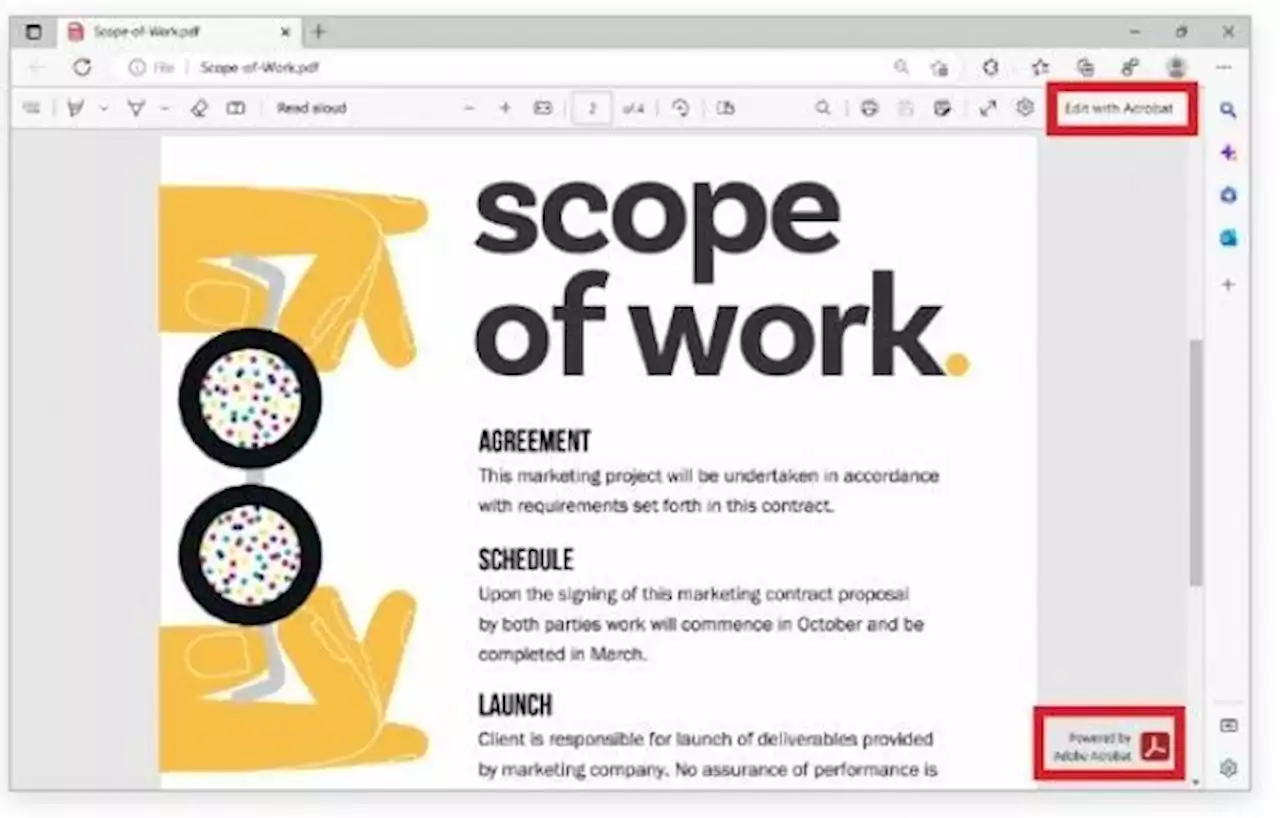 Microsoft Edge: Kostenloser Adobe PDF-Reader wird ab März integriert