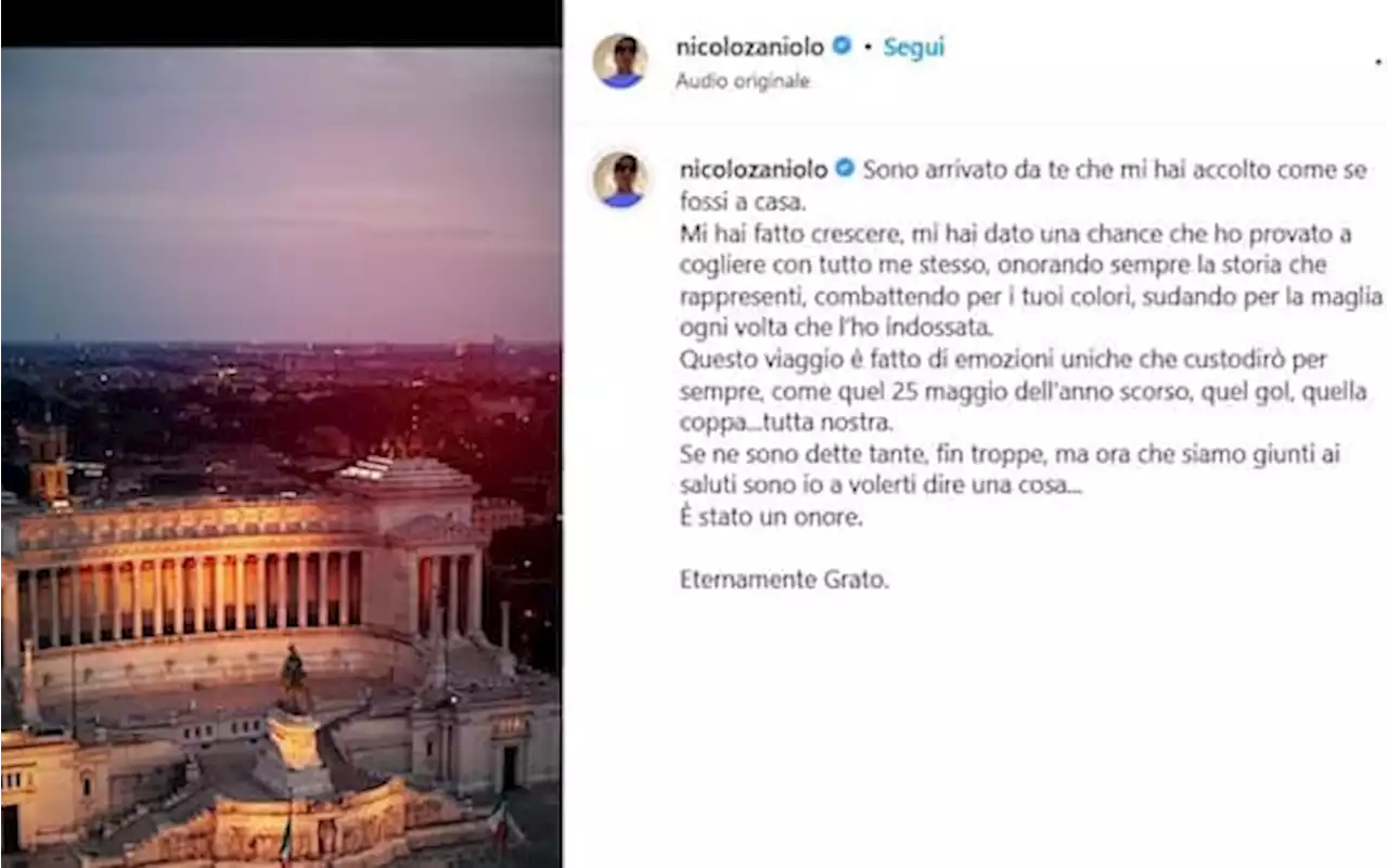 'Roma, è stato un onore'