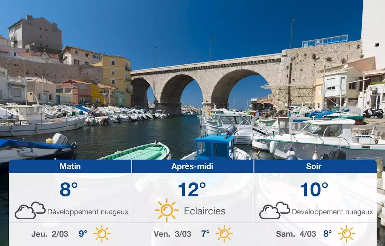 Prévisions météo du mercredi 1 mars 2023 à Marseille