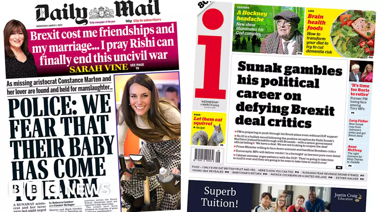 Newspaper headlines: Fears for missing baby and Sunak to 'defy critics'