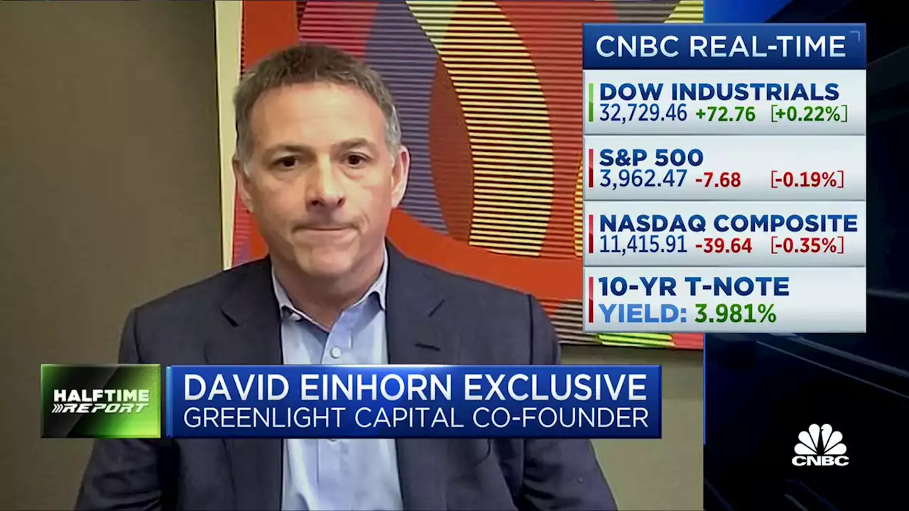 David Einhorn says investors should be 'bearish on stocks and bullish on inflation'