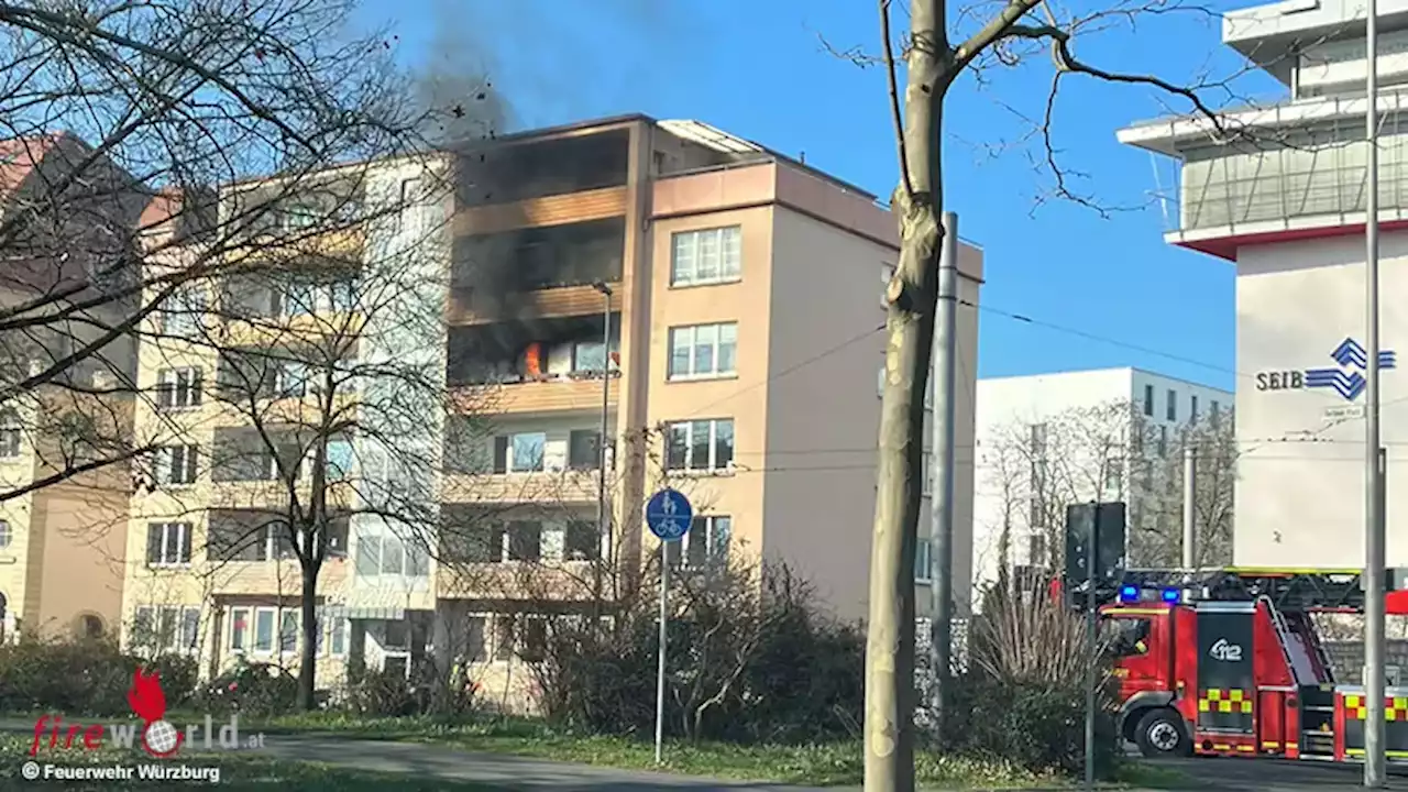 Bayern: Feuer auf Mehrfamilienhausbalkon in Würzburg