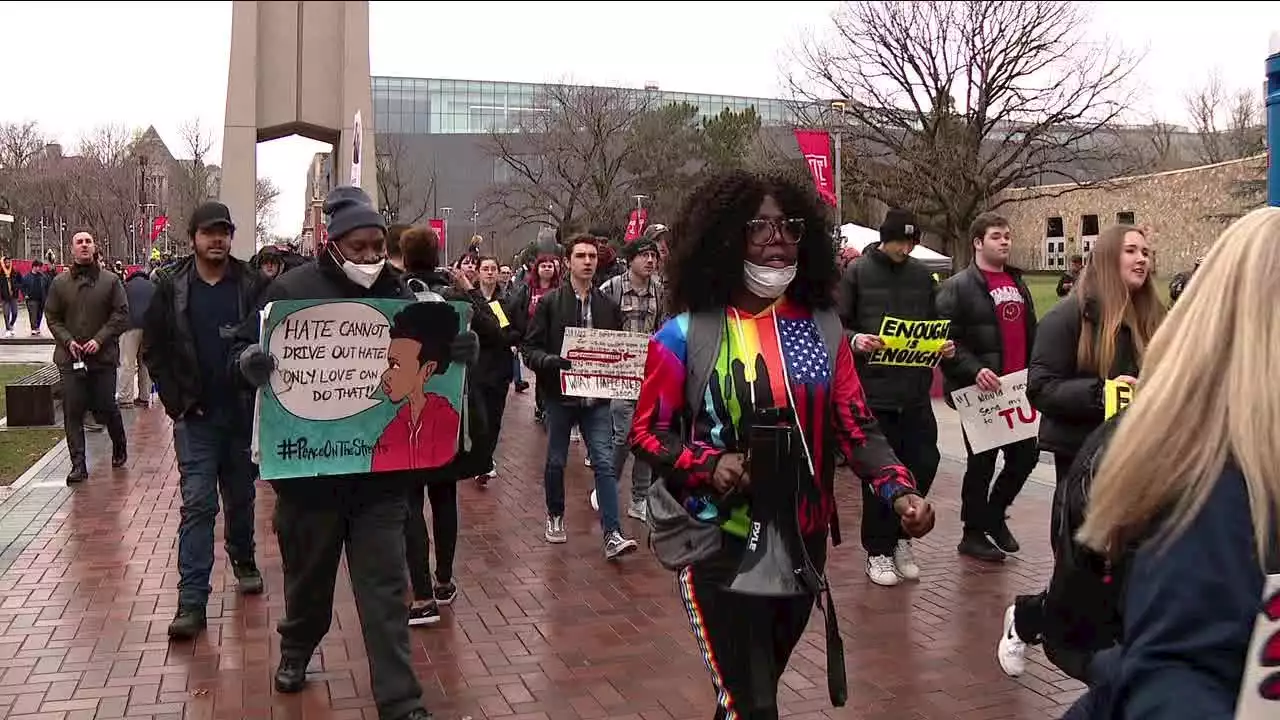 'I feel unsafe': Temple students march across campus to protest lack of campus safety