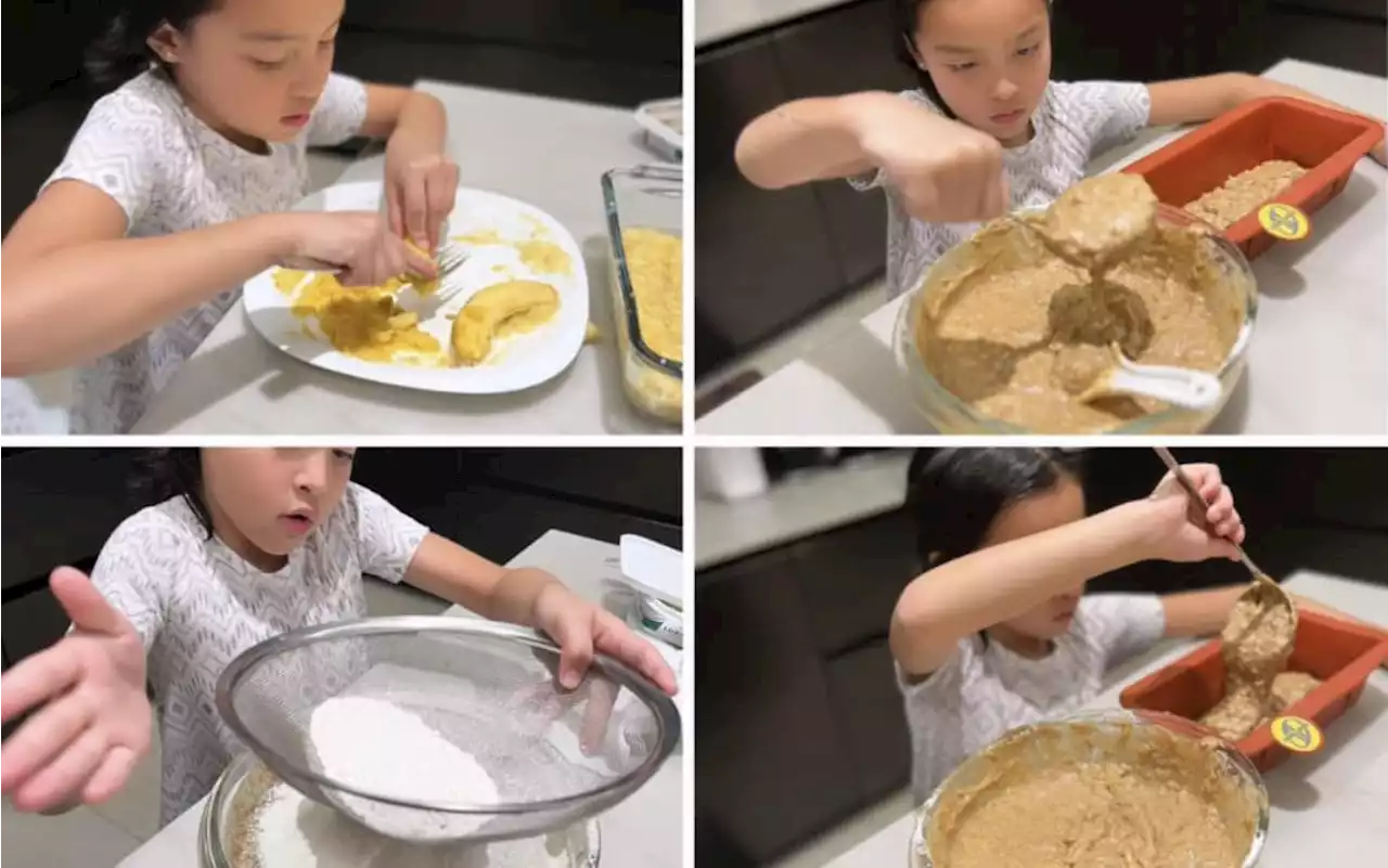 Zia Dantes is an adorable little pastry chef as she tries baking a banana bread