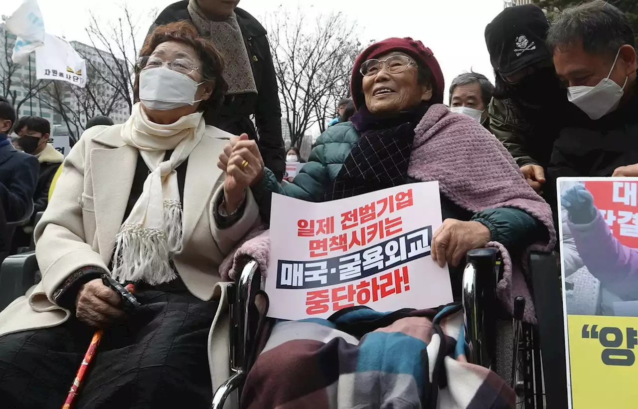 [포토] 손 꼭 잡은 양금덕·이용수 어르신 “일본은 사죄·배상하라”