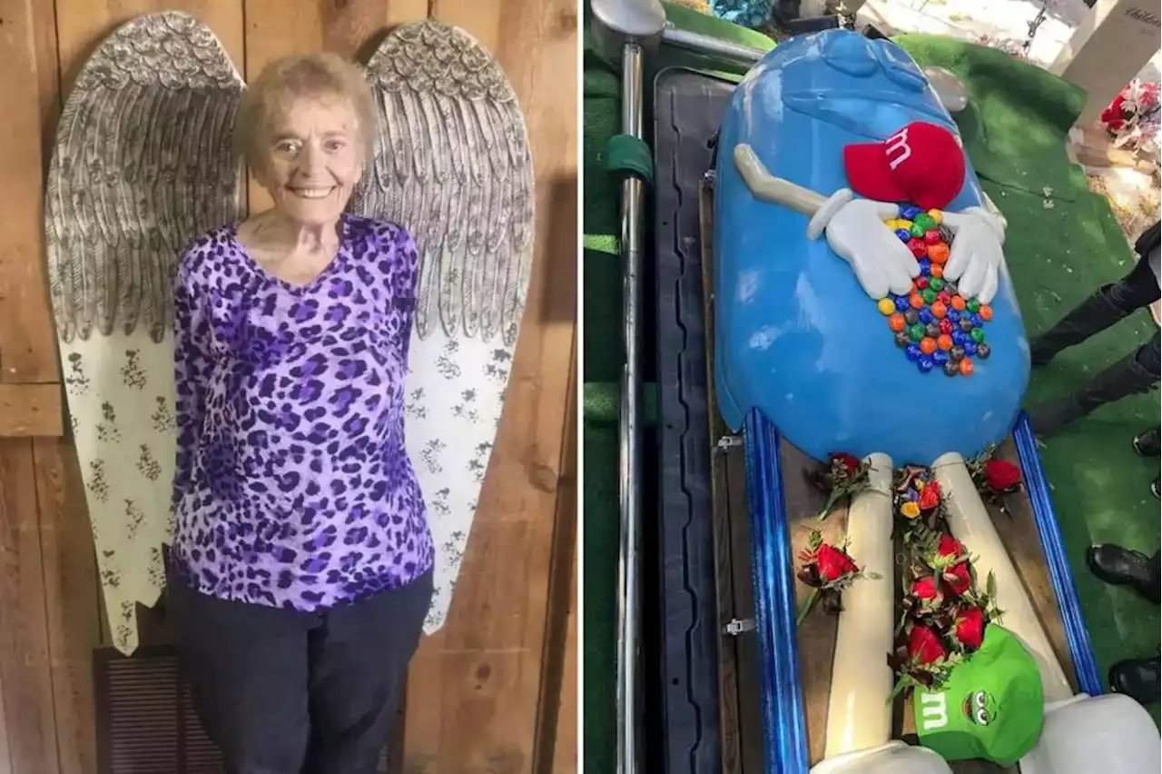 Woman’s M&M-themed casket goes viral