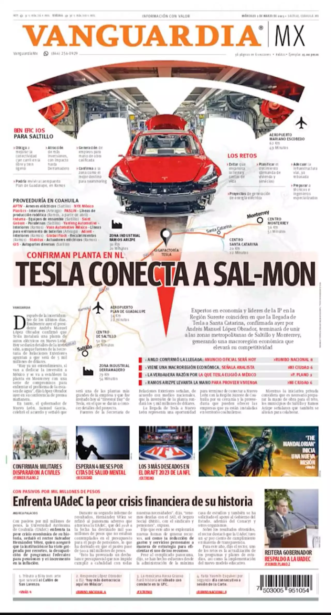 Tesla conecta Saltillo y Monterrey